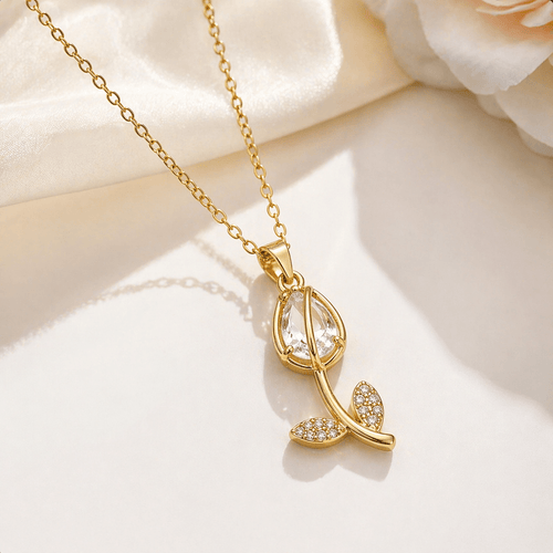 Collar Tulipán Elegante – Delicadeza que Enamora + Caja de Regalo