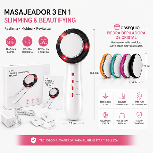 Reafirma y Moldea tu figura desde casa - masajeador corporal 3 en 1 pro